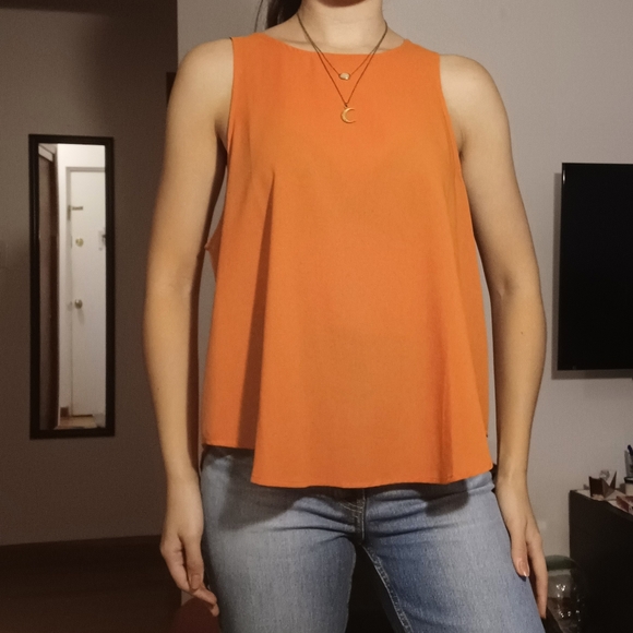 🆕️ MINKPINK Bright Orange 🍊 High Neck Tank Top - Picture 9 of 11